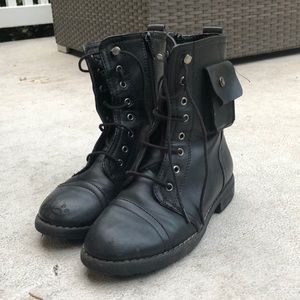 Black kids combat boots